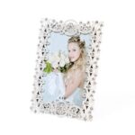 Photo Frames European-style white hollow photo frame with diamond inlays